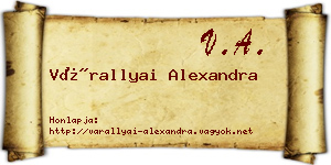 Várallyai Alexandra névjegykártya